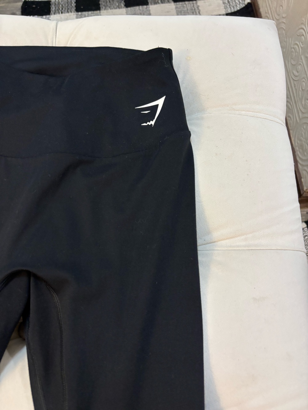 Gymshark Black Performance Top with White Label Detail